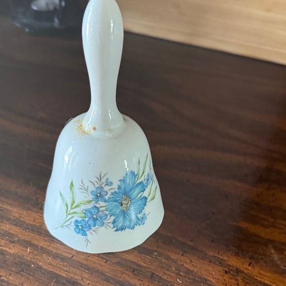 Floral Ceramic Bell with Blue Flowers - Picture 1 of 3